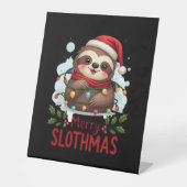 Funny Sloth Xmas Lights Merry Slothmas Sloth Chris Sockelschild (Vorderseite)