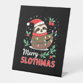 Funny Sloth Xmas Lights Merry Slothmas Sloth Chris Sockelschild (Vorderseite)