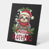 Funny Sloth Xmas Lights Merry Slothmas Sloth Chris Sockelschild (Vorderseite)