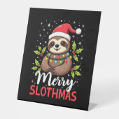 Funny Sloth Xmas Lights Merry Slothmas Sloth Chris Sockelschild (Vorderseite)