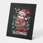 Funny Sloth Xmas Lights Merry Slothmas Sloth Chris Sockelschild (Vorderseite)