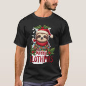 Funny Sloth Xmas Lights Merry Slothmas Sloth Chris T-Shirt (Vorderseite)