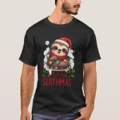 Funny Sloth Xmas Lights Merry Slothmas Sloth Chris T-Shirt (Vorderseite)