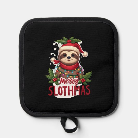 Funny Sloth Xmas Lights Merry Slothmas Sloth Chris Topflappen (Vorderseite)