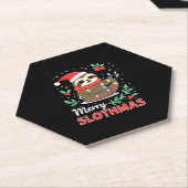 Funny Sloth Xmas Lights Merry Slothmas Sloth Chris Untersetzer (angewinkelt)