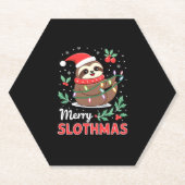 Funny Sloth Xmas Lights Merry Slothmas Sloth Chris Untersetzer (Vorderseite)