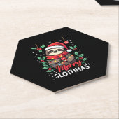 Funny Sloth Xmas Lights Merry Slothmas Sloth Chris Untersetzer (angewinkelt)