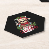 Funny Sloth Xmas Lights Merry Slothmas Sloth Chris Untersetzer (angewinkelt)