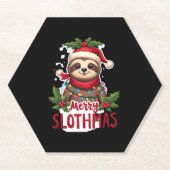 Funny Sloth Xmas Lights Merry Slothmas Sloth Chris Untersetzer (Vorderseite)