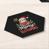 Funny Sloth Xmas Lights Merry Slothmas Sloth Chris Untersetzer (angewinkelt)