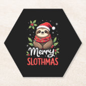 Funny Sloth Xmas Lights Merry Slothmas Sloth Chris Untersetzer (Vorderseite)