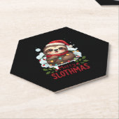 Funny Sloth Xmas Lights Merry Slothmas Sloth Chris Untersetzer (angewinkelt)