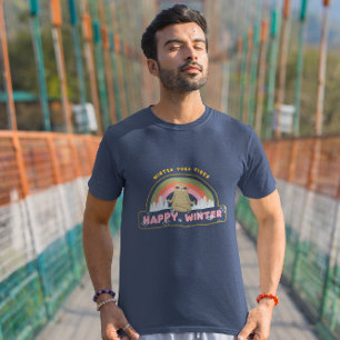 Funny Sloth Yoga Positionen Winter Edition T-Shirt