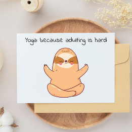 Funny Sloth Yoga Postkarte