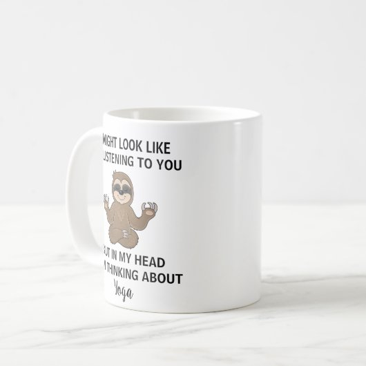 Funny Sloth Yoga Tasse Geschenk für Yoga Lehrer Ta (Vorderseite Links)