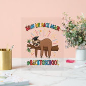 Funny Sloth Zurück zur Schule Acrylschild (Hochzeit)