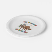 Funny Sloth Zurück zur Schule Pappteller (Schrägansicht)