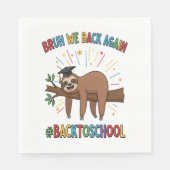 Funny Sloth Zurück zur Schule Serviette (Vorderseite)