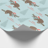 Funny Slothmas Geschenkpapier (Ecke)