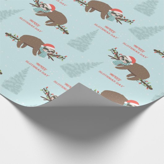 Funny Slothmas Geschenkpapier (Ecke)
