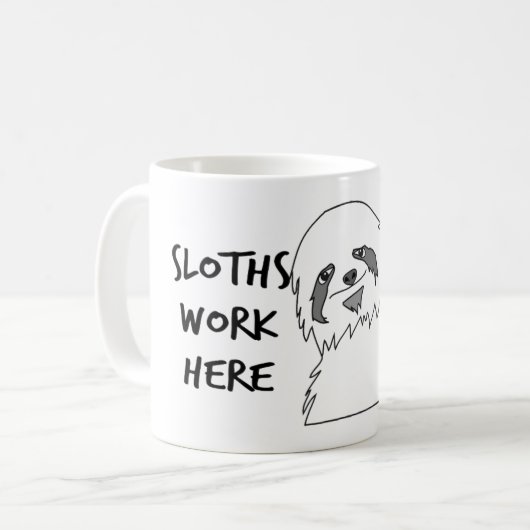 Funny Sloths arbeiten hier Coffee Tasse (Vorderseite Links)
