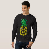 Funny Sloths Gebäude a Pineapfel Früchte Sweatshirt (Vorne ganz)