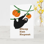 Funny Slothsgiving Erntedank Sloth Pumpkins Karte (Gelbe Blume)
