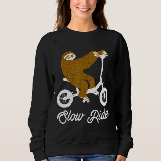 Funny Slow Rider Faultier Sweatshirt (Vorderseite)