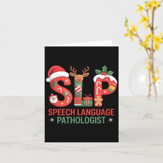 Funny Slp Christmas Speech Language Pathologist Ho Karte (Gelbe Blume)