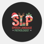 Funny Slp Christmas Speech Language Pathologist Ho Runder Aufkleber (Vorderseite)
