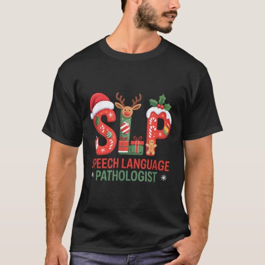 Funny Slp Christmas Speech Language Pathologist Ho T-Shirt (Vorderseite)