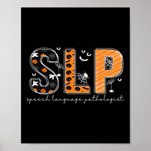 Funny Slp Halloween Kostüm Pumpkin Fall Skelett Poster (Vorne)