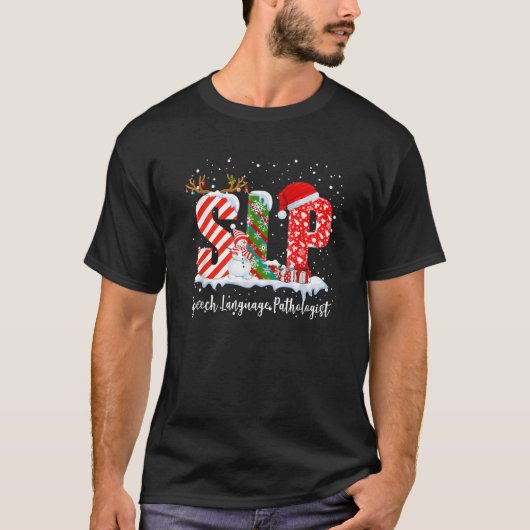 Funny SLP Speech Language Pathologe Santa Christ T-Shirt (Vorderseite)
