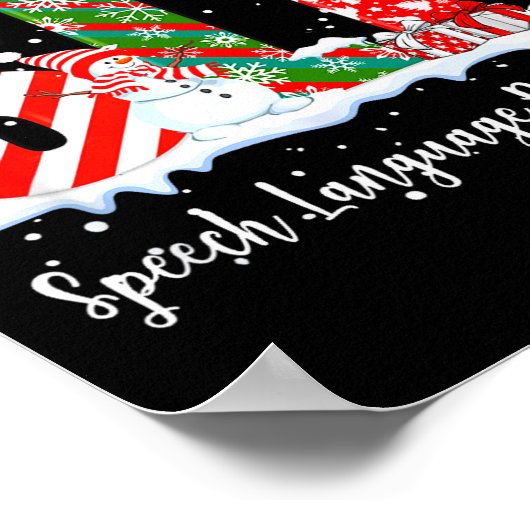 Funny Slp Speech Language Pathologist Santa Christ Poster (Ecke)