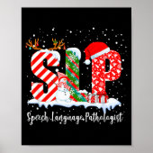 Funny Slp Speech Language Pathologist Santa Christ Poster (Vorne)