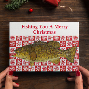 Funny Smallmouth Bass Fishing Puff Weihnachten Cus