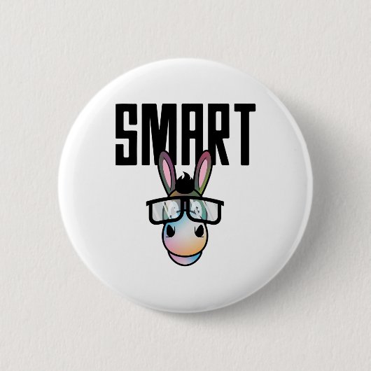 Funny Smart Donkey Reitsport Lover Geschenk für Button (Vorderseite)