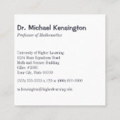 Funny Smart Sasquatch Math Gleichungen Ungewöhnlic Quadratische Visitenkarte (Rückseite)