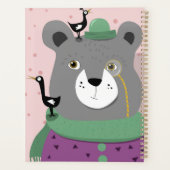 Funny smarter Bär Planer Top Hut und Monokel (Rückseite)