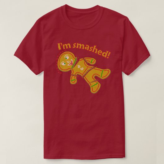 Funny Smashed Gingerbrot Mann Weihnachten T-Shirt (Design vorne)