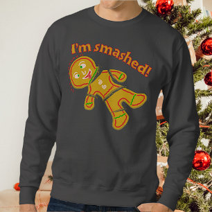 Funny Smashed Gingerbrot Ugly Christmas Sweater Sweatshirt