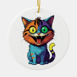 Funny - Smile Cat -  Keramik Ornament