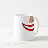 Funny Smile Red Mouth Nose Lippen und Zähne Kaffeetasse (VorderseiteRechts)