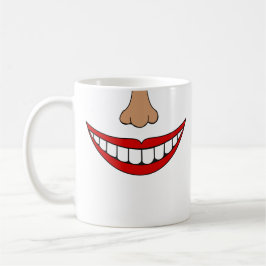 Funny Smile Red Mouth Nose Lippen und Zähne Kaffeetasse