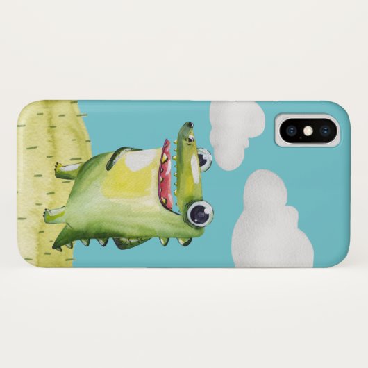 Funny Smiling Gator Case-Mate iPhone Hülle (Rückseite (Horizontal))