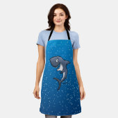 Funny Smiling Shark Cartoon Illustration Schürze (Getragen)