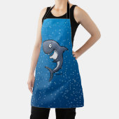 Funny Smiling Shark Cartoon Illustration Schürze (InSitu)