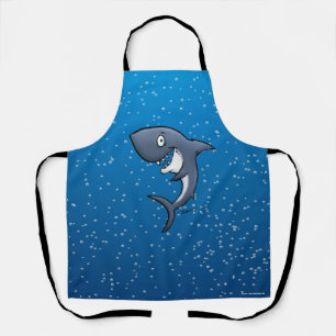 Funny Smiling Shark Cartoon Illustration Schürze