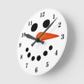 Funny Smiling Snowman Runde Wanduhr (Winkel)