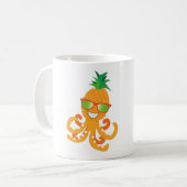 FUNNY SMILY EXOTIC TROPICAL PINEAPPLE OCTOPUS KAFFEETASSE (Vorderseite Links)